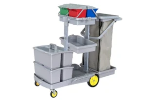 Multipurpose Trolley With Flat Mop Buckets